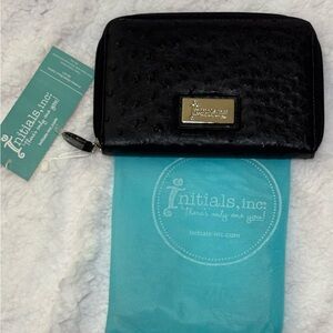 Initials Inc. Black Clutch Wallet NWT